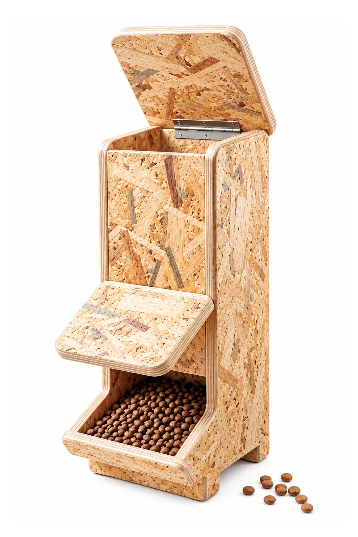 Narım Mama İstasyonu, Sokak Kedileri İçin Mama Kabı, 4 KG Kapasiteli OSB Ahşap, 50x20x25 cm