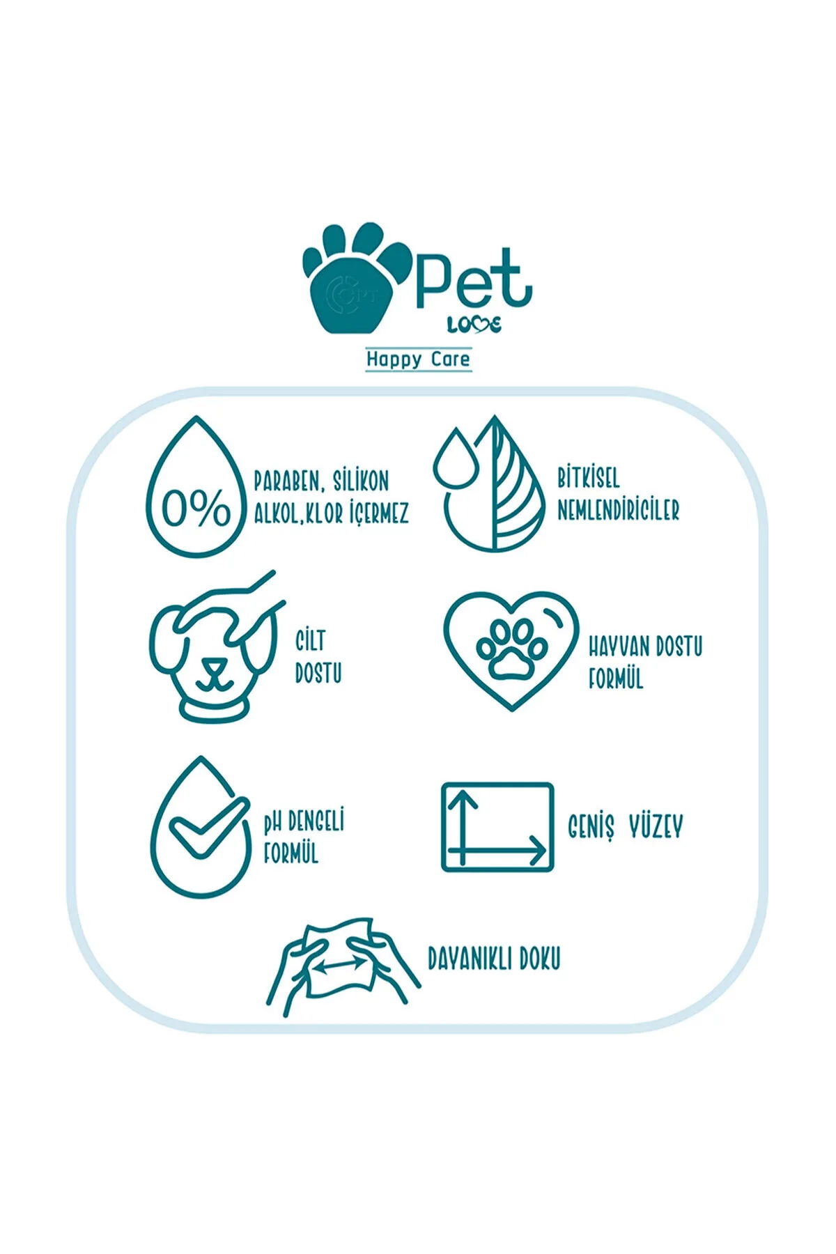 Pet Love Argan Yağlı 60 Yaprak Evcil Hayvan Temizleme Mendili