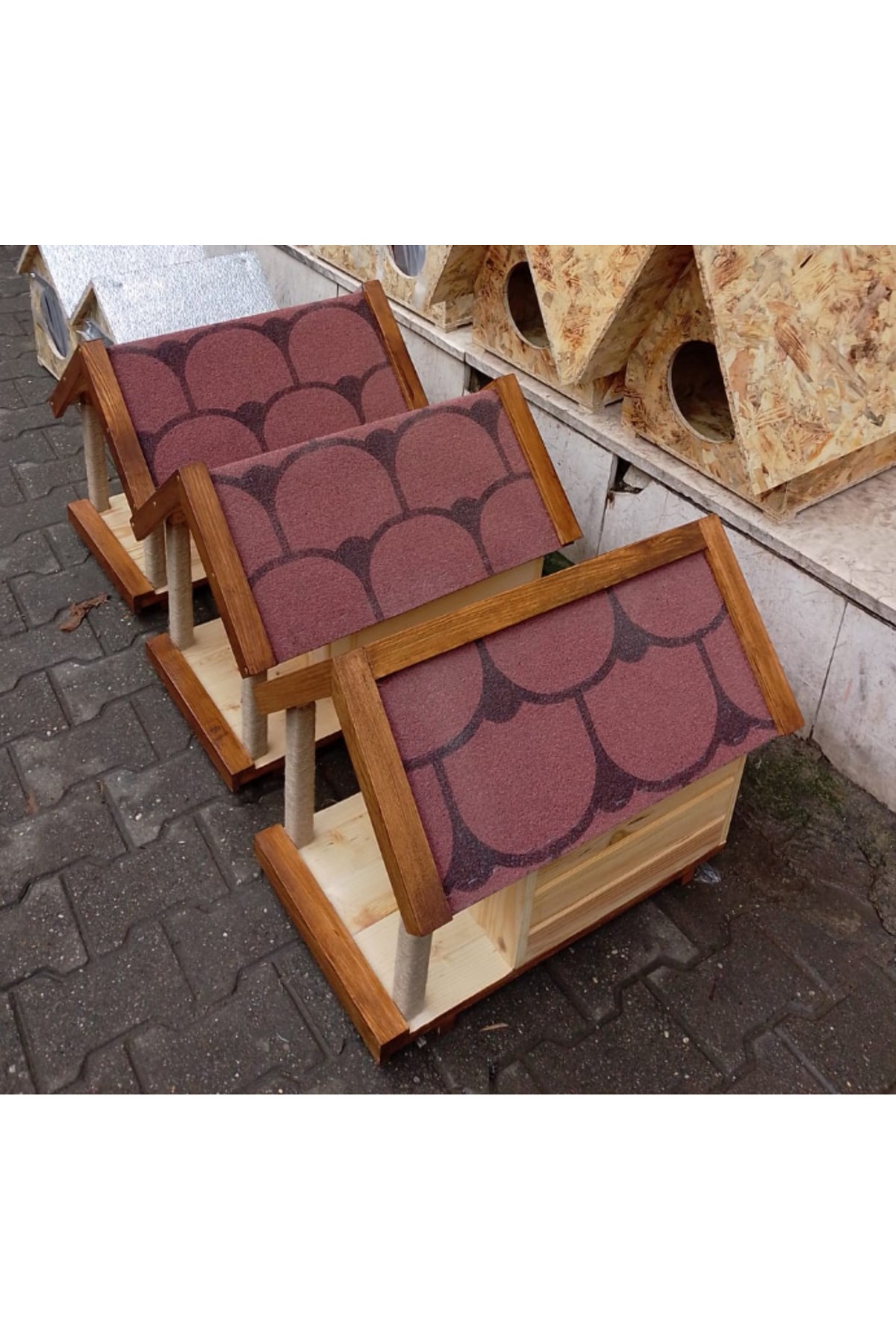 Narım Kedi Yuvası Tırmalamalı Kedi Evi Özel Üretim 60x52x35 cm Monteli Teslimat