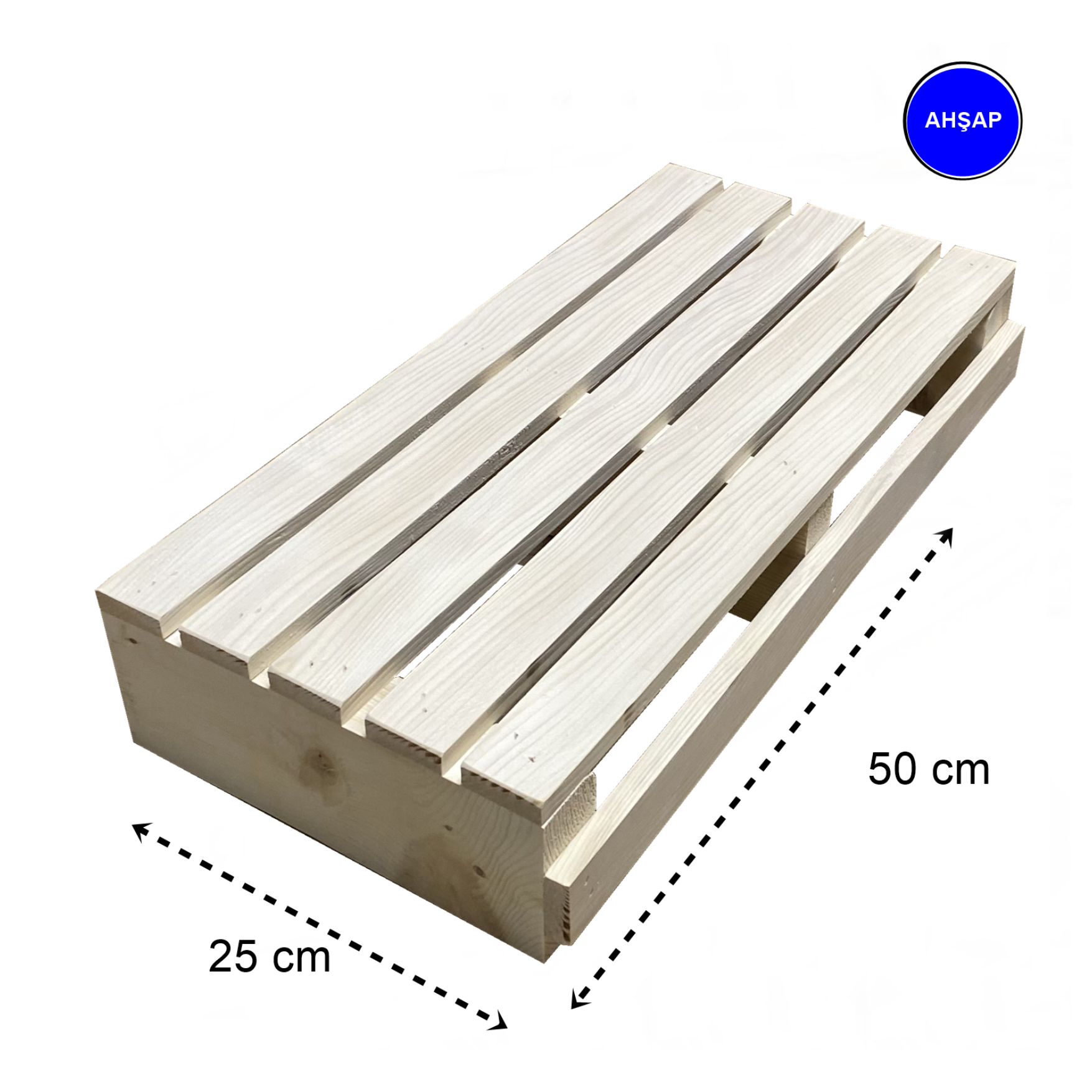 Reyo Dizayn Doğal Ahşap Ev Içi Kullanıma Uygun Kaymaz Tabanlı Step Tahtası 10x25x50 cm
