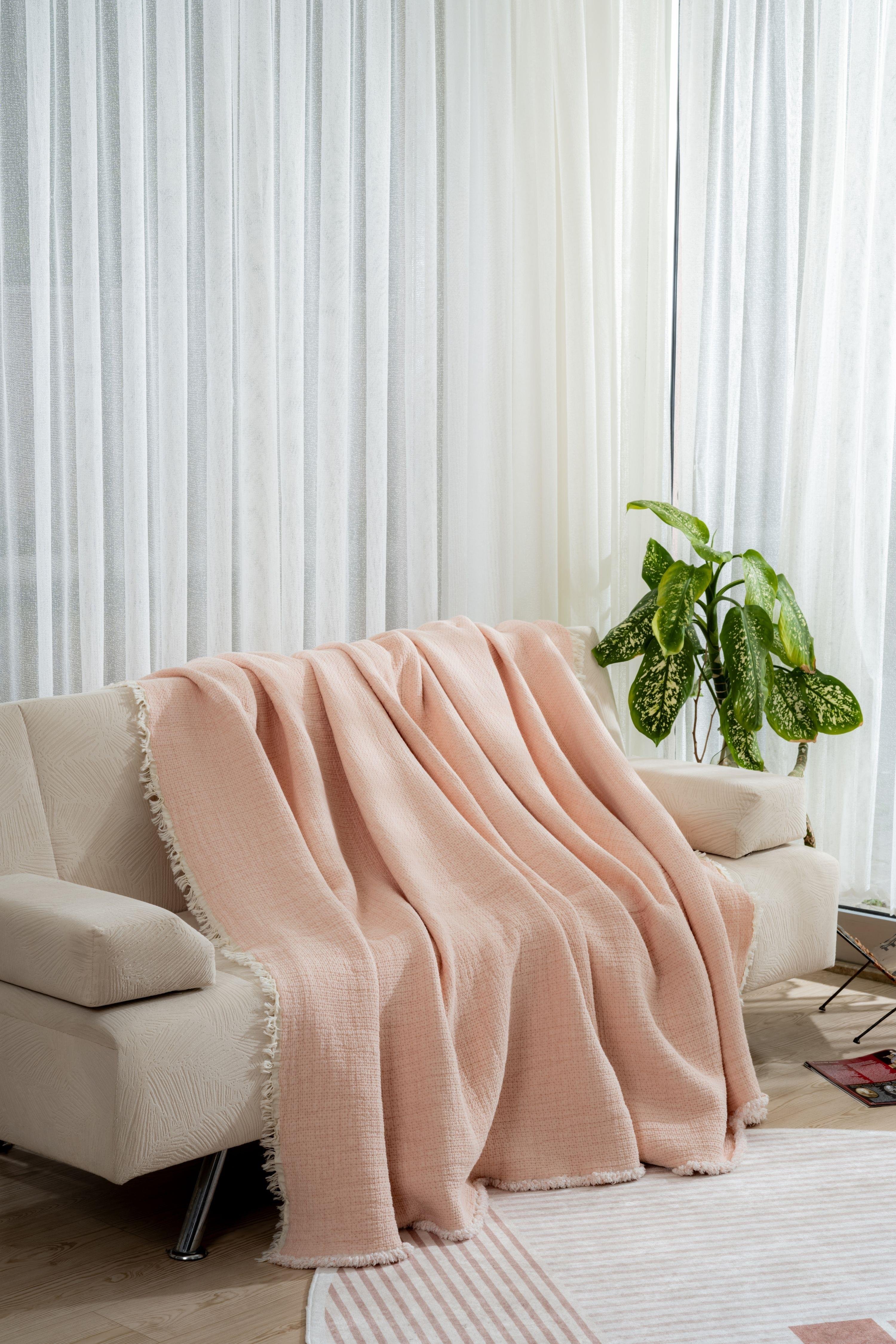 Mylasa Home Premium Müslin Yorgan 240x260 cm 100% Pamuk, Hafif ve Nefes Alabilen Pembe