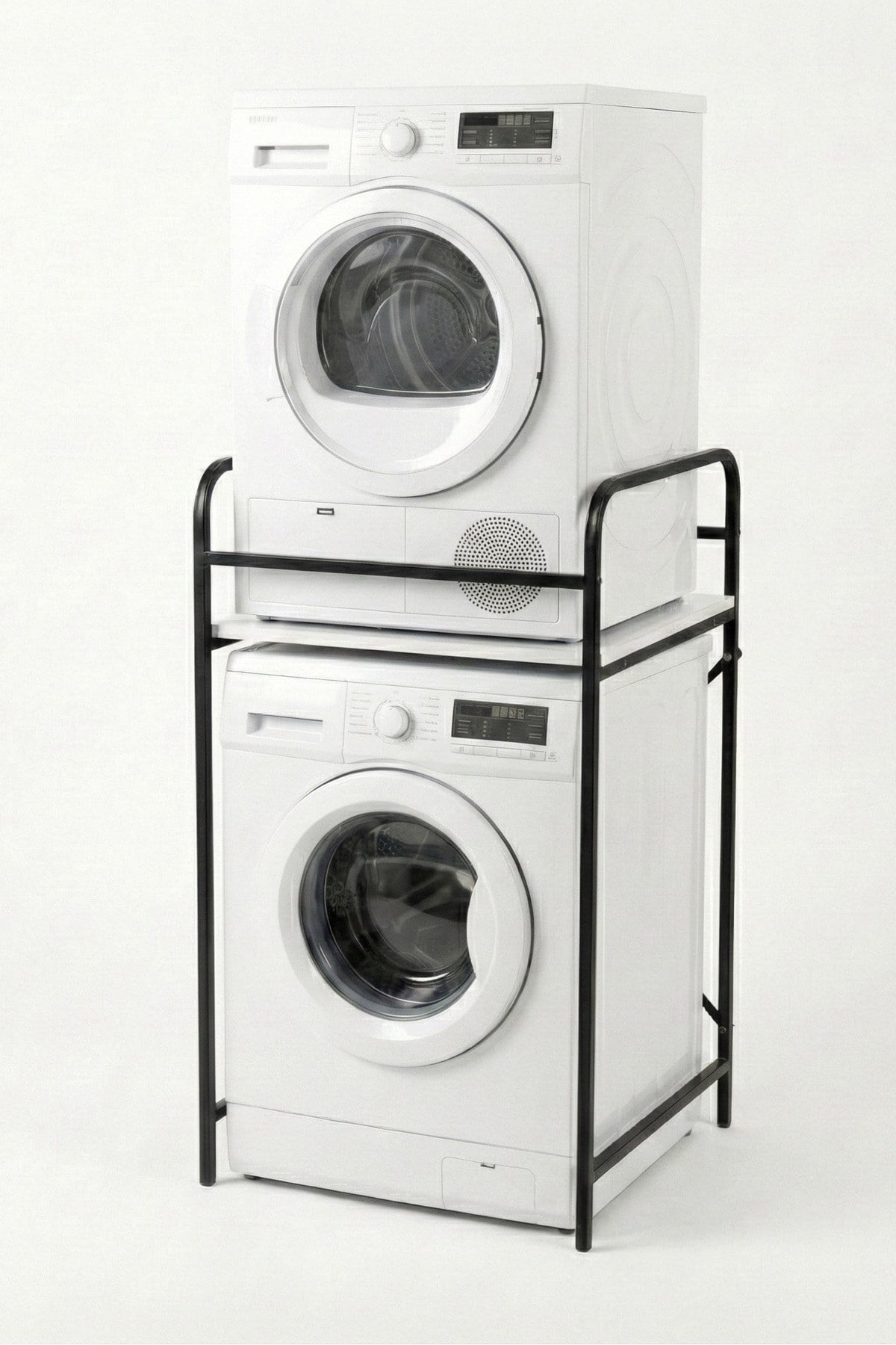 Reyo Falez Çamaşır Makinesi Dolabı Raf Metal Düzenleyici Organizer 2 Katlı Banyo Rafı Çok Amaçlı Dolap Siyah - 262