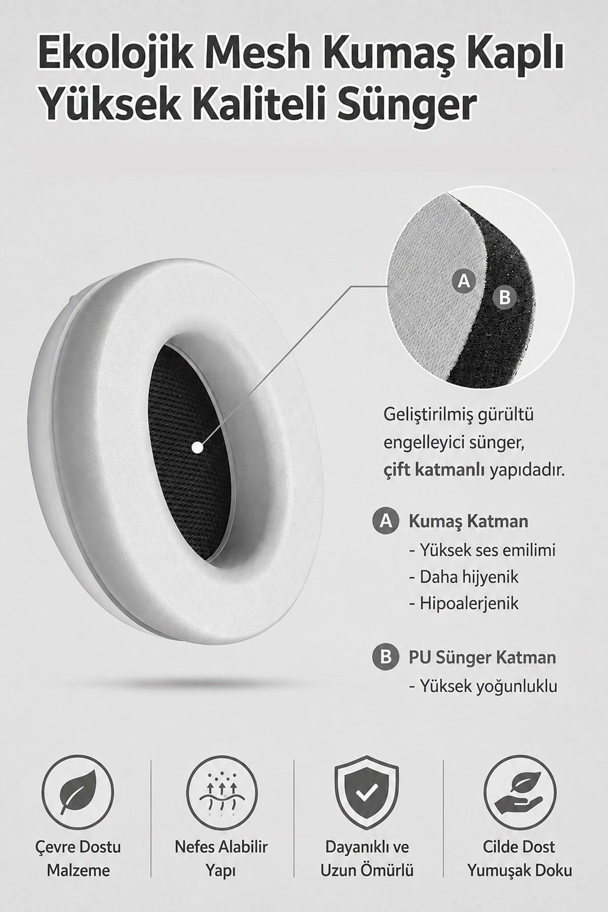 Reyo Bebek Gürültü Önleyici Kulaklık, İşitme Koruyucu Bebek Kulaklığı, Konser, Uçak, Seyahat, Düğün ve Maç İçin Gürültü Azaltıcı Bebek Kulaklığı 0-4 Yaş Gri