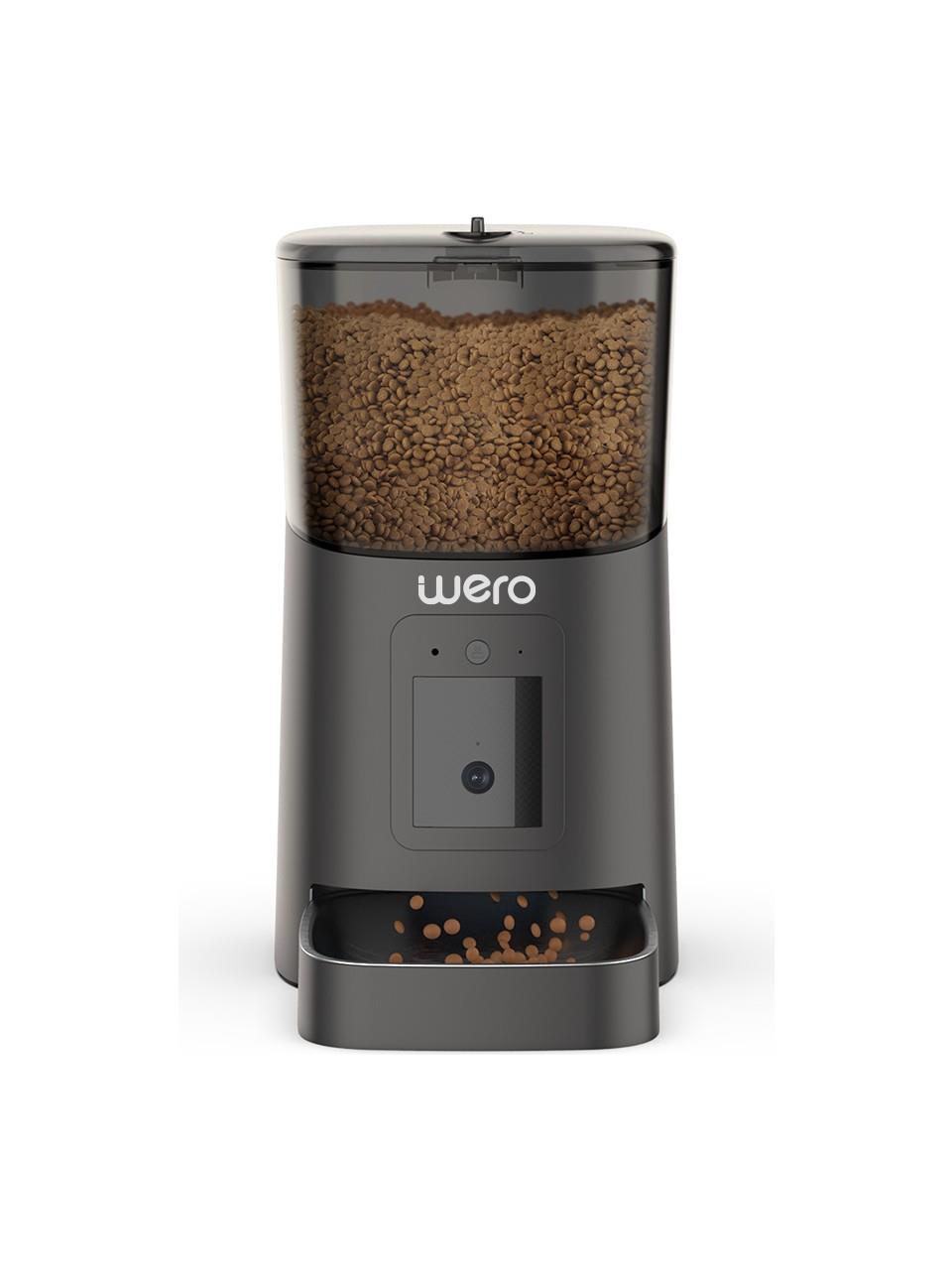 Wero Smart Pet Feeder 1080p HD Ayarlanabilir Kameralı 6 lt Kedi Köpek Besleyici Siyah