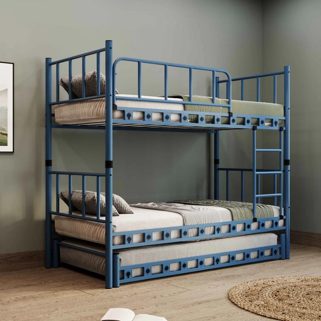 Reyo Zambak Yavrulu Genç Çocuk Odası Metal Lacivert Ranza 90x200