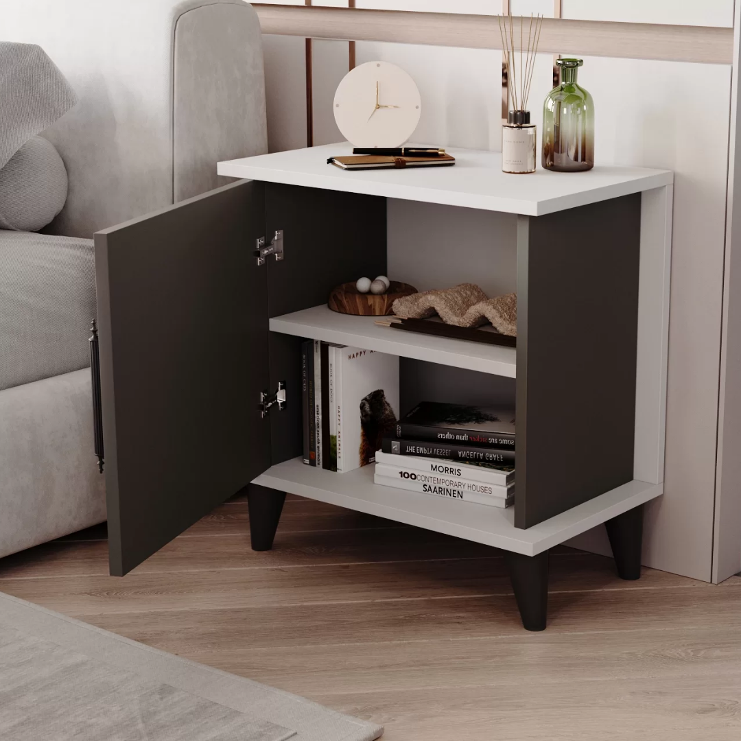 Enda Home Adela Raflı Modern Komodin Antrasit