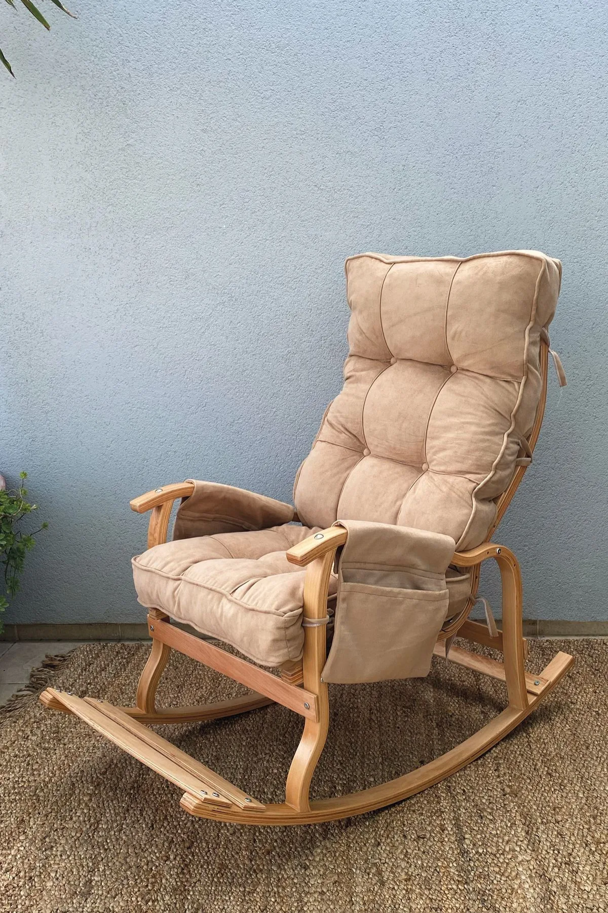 Reyo Santorini Kapitoneli Tv Koltuğu Baba Koltuğu Sallanan Sandalye Emzirme Koltuğu Dinlenme Koltuğu Bej