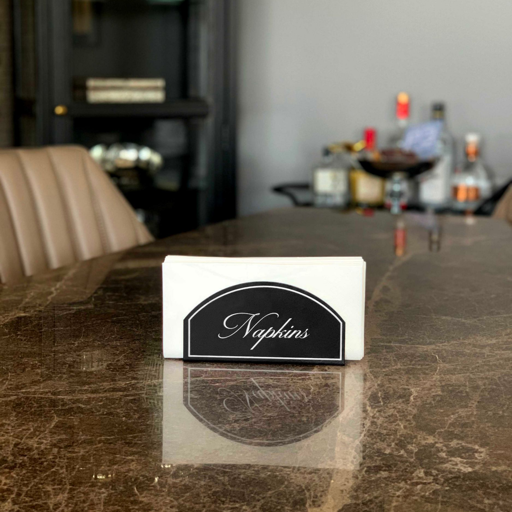 The Mia Peçetelik Siyah 16 x 8 Cm - Napkin