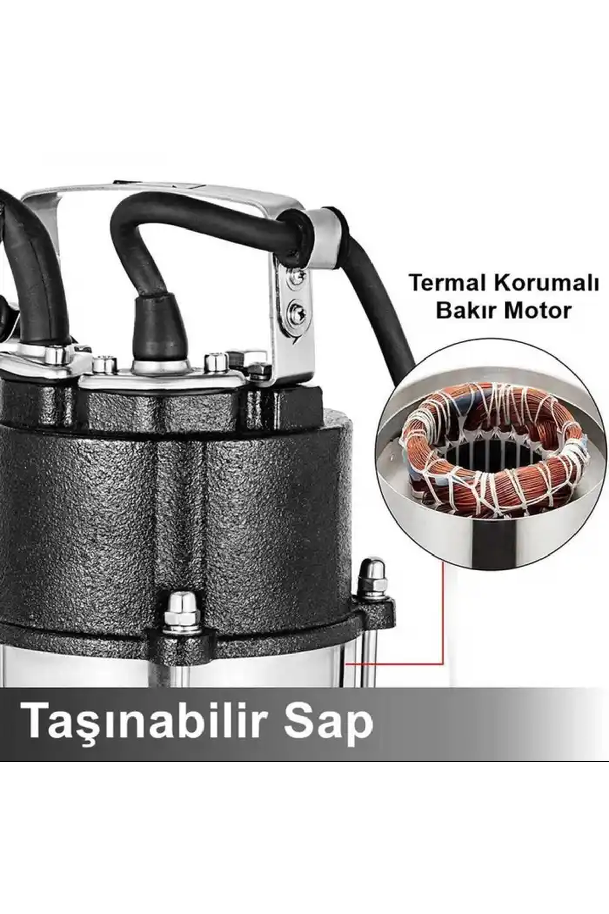 Duffmart V450F-C Pis Su Foseptik Parçalayıcılı Açık Fanlı Dalgıç Pompa