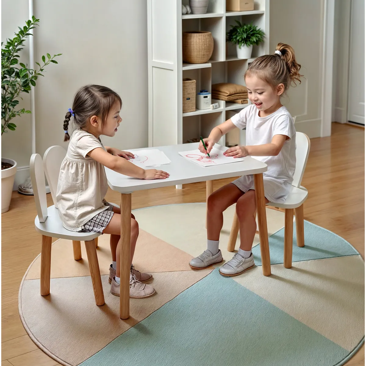 Alfa Country Montessori Çocuk 1 Adet Bunny Sandalye Beyaz
