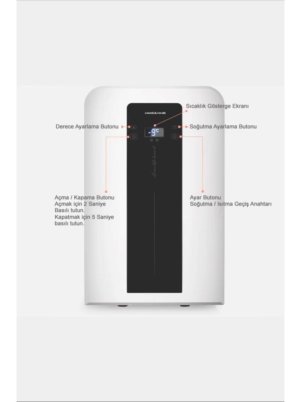 Mars&Hars KCB22B 12/220 Kahve Makinesi Uyumlu Çok Amaçlı 22 Litre Mini Buzdolabı