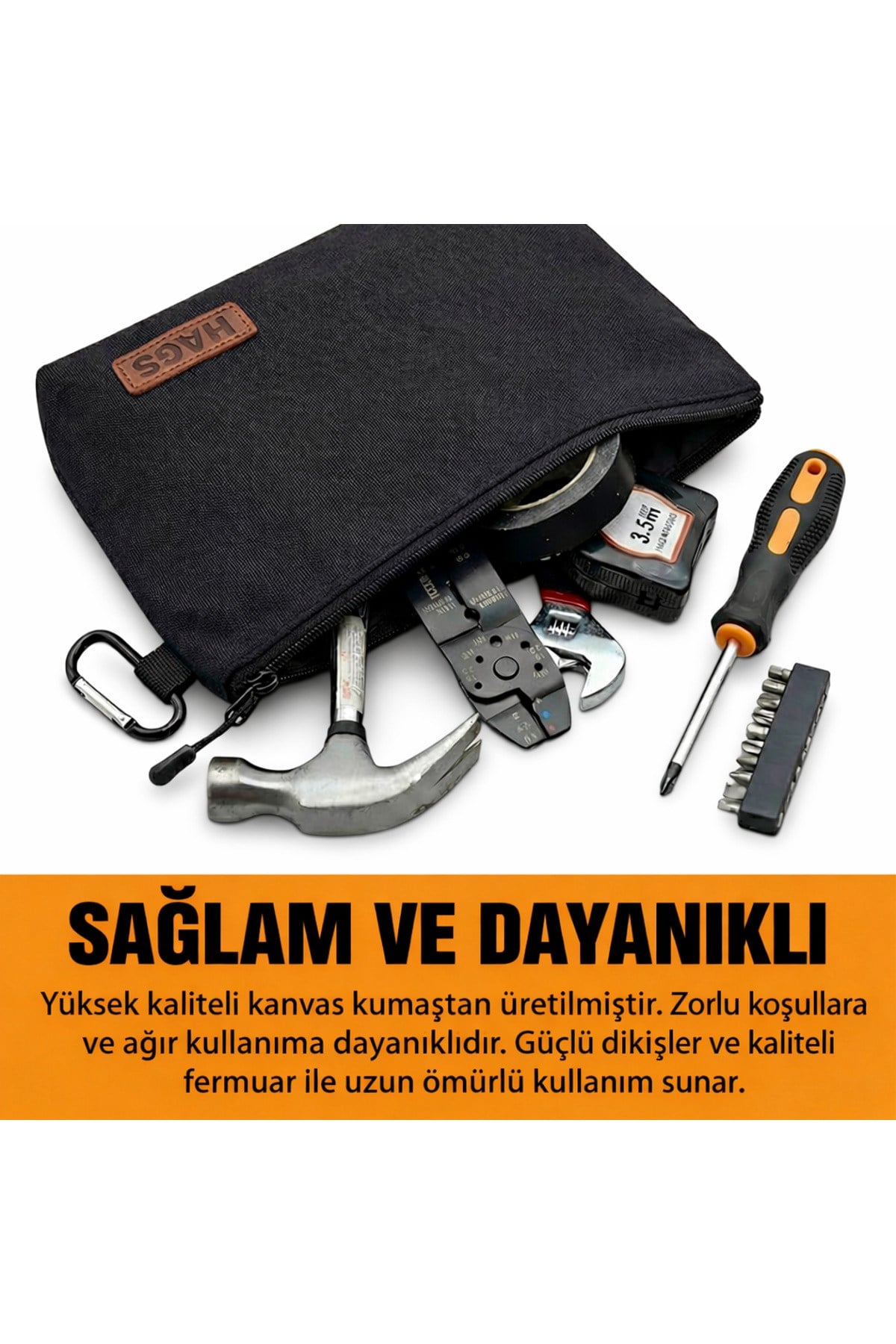Haegs Çok Amaçlı Küçük Alet Çantası, Fermuarlı Kanvas, Kalemlik, Alet, Kırtasiye ve Kalemler için Saklama Düzenleyici Çantalar, Organizer, Kese (4`lü Karışık Boy/Vizon)