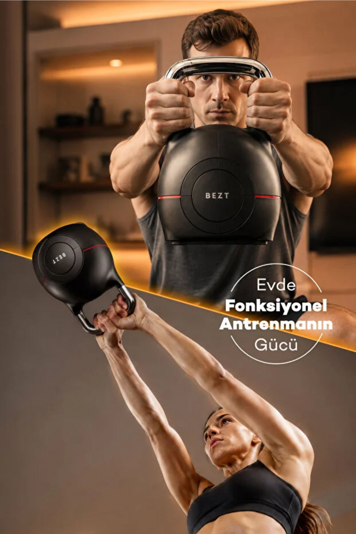 Bezt Pro Ayarlanabilir Kettlebell 20 Kg Siyah - Çok Fonksiyonlu Ağırlık Ayarlı Döküm Kettlebell