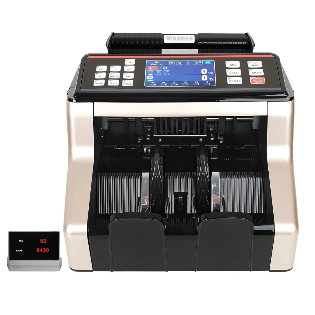 Baove GB8200G Karışık Para Sayma Makinesi - Sahte Para Yakalama - Türkçe Konuşma + Müşteri Ekranı