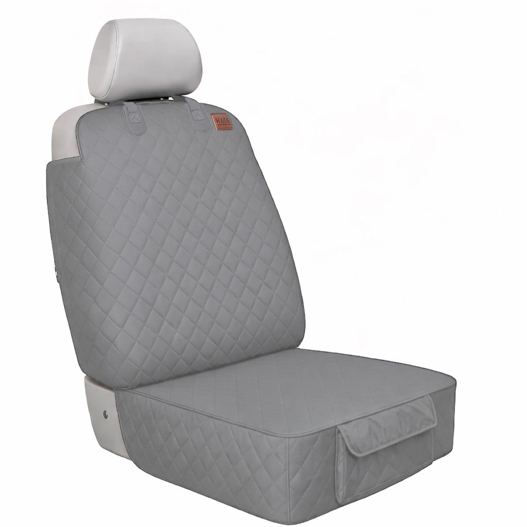 Haegs Evcil Hayvan Ön Koltuk Kılıfı - Araç Köpek Koltuk Koruma Örtüsü, Yan Kanatlı, Kaymaz, Ağır Hizmet Tipi, Su Geçirmez Koltuk Koruyucu Kılıf - Gri