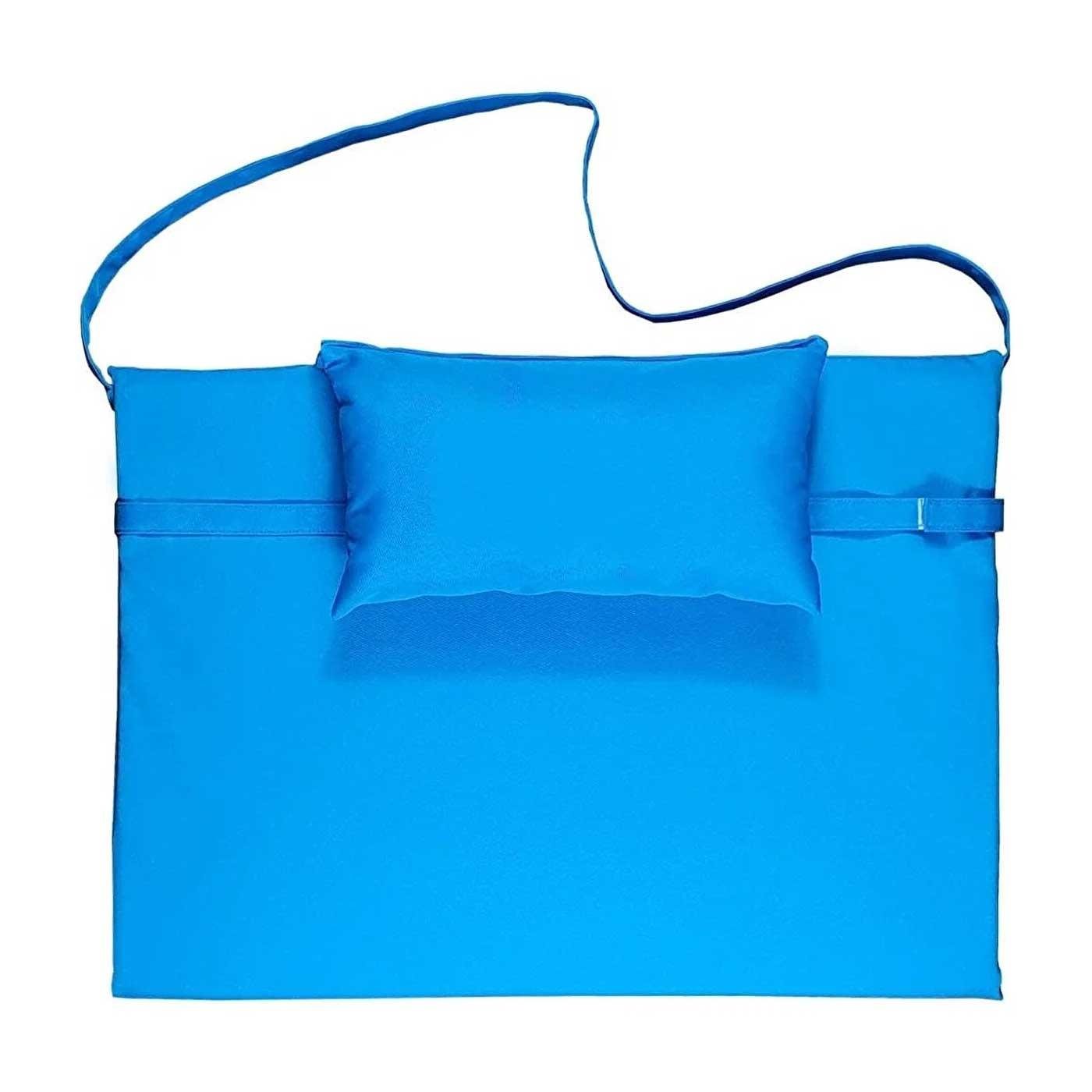 Bysay Taşınabilir Katlanır Plaj Havuz Şenzlongu Kamp Yatağı Minderi Açık Mavi