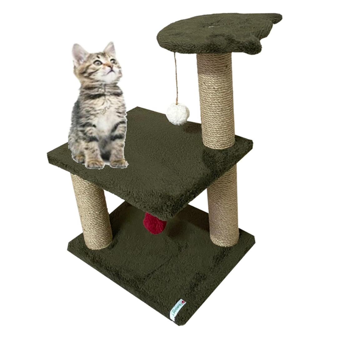 Reyo Pet Katlı Yavru Kedi Tırmalama Tahtası Haki Yeşil