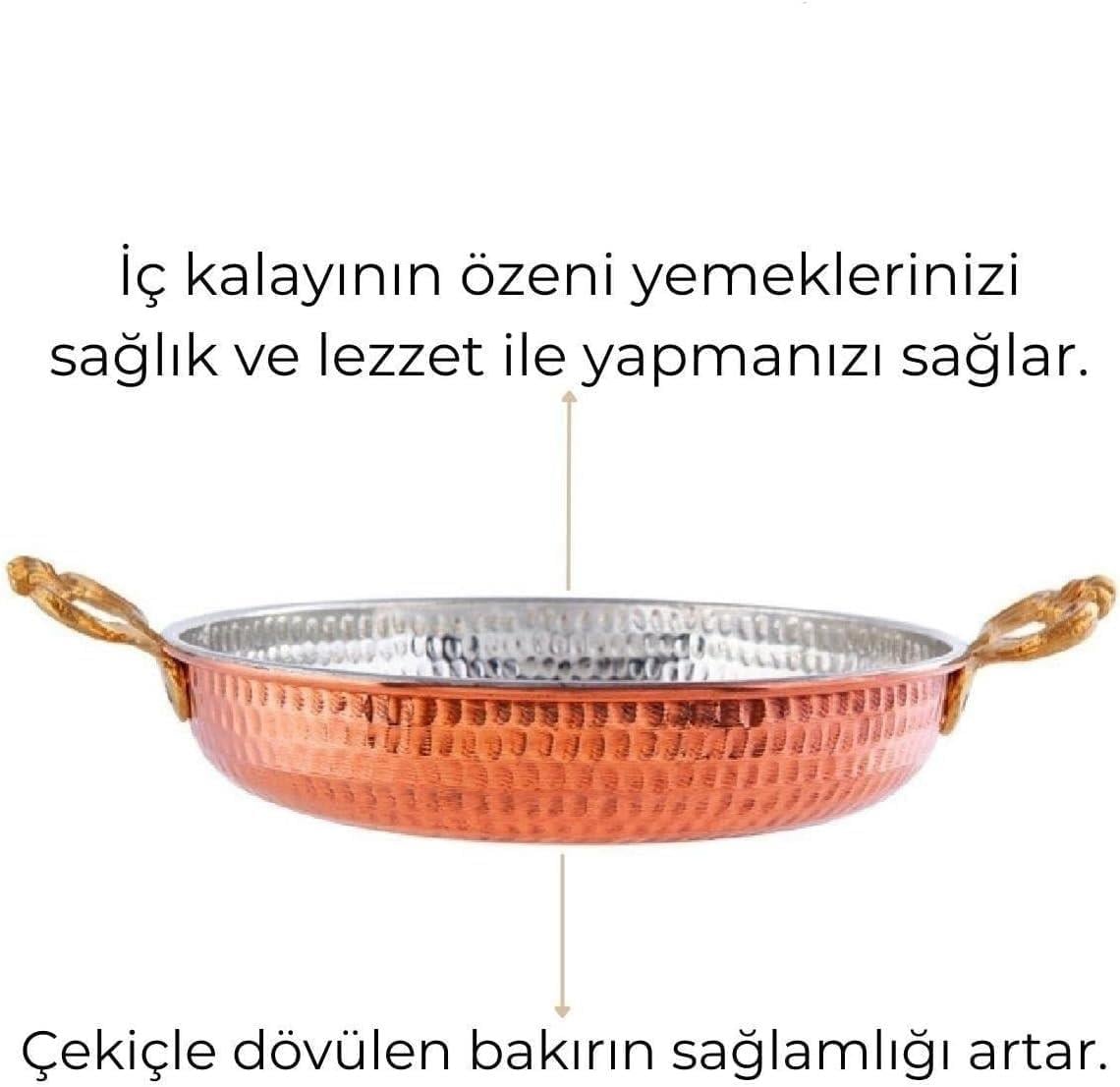 Reyo El Yapımı Bakır Omlet Ve Yumurta Tavası,Bakır Sahan Tava (20 Cm)