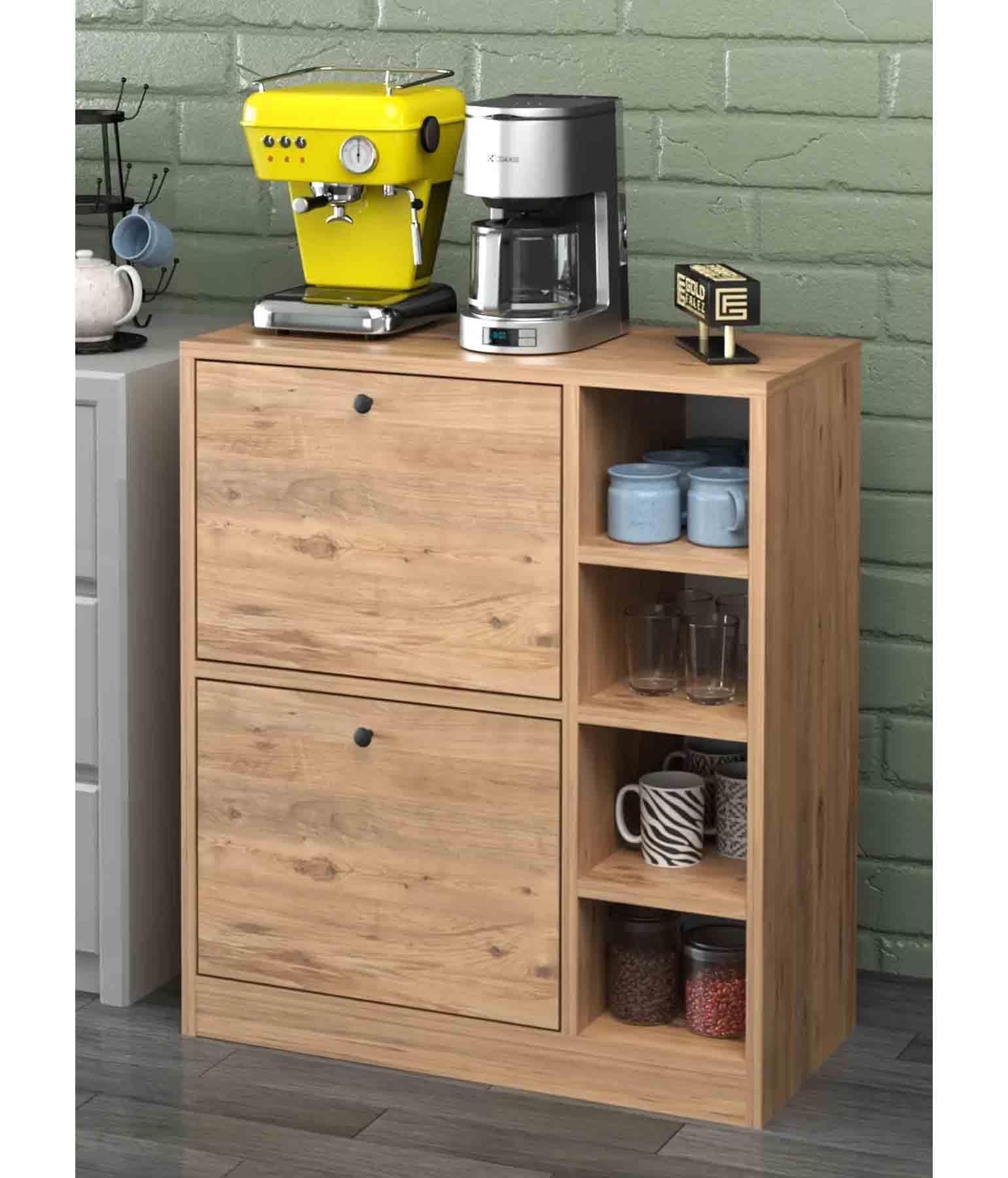 Reyo Kahve Köşesi Mutfak Rafı, Çok Amaçlı Dolap Ceviz