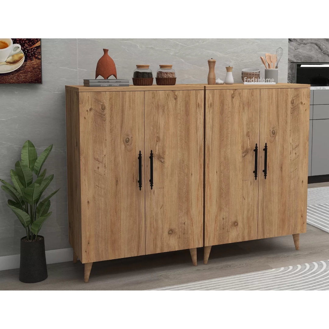 Enda Home 6 Raflı 4 Kapaklı Çok Amaçlı Dolap Atlantik Çam