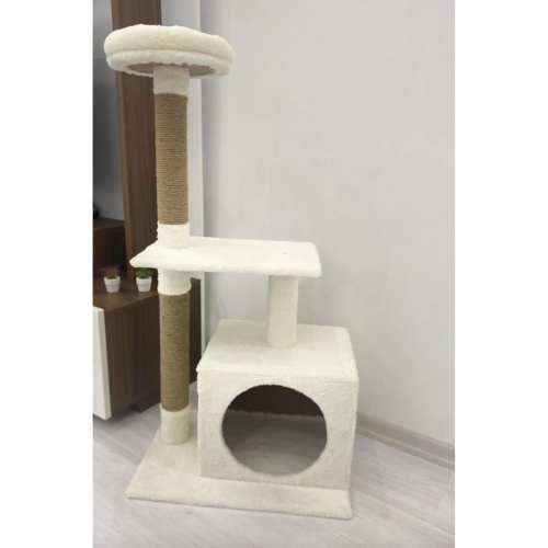 Reyo Pet Kedi Tırmalama Ve Oyun Evi Platformu Beyaz