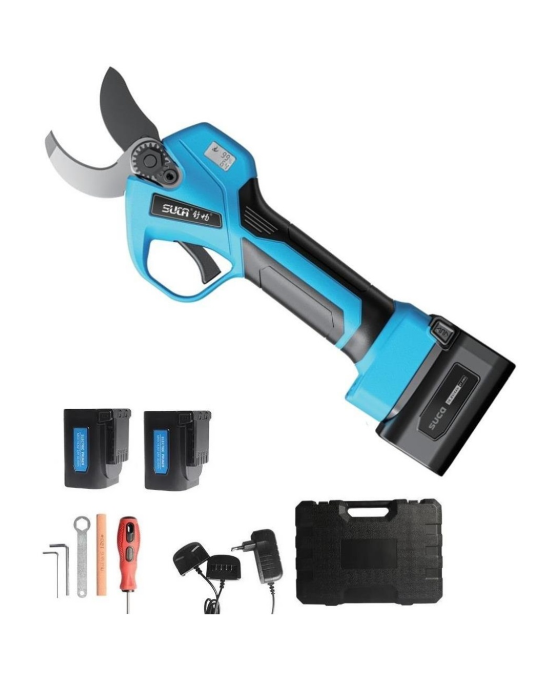 Suca SC 8614A LED Ekranlı Akülü Şarjlı Budama Makası 35 mm