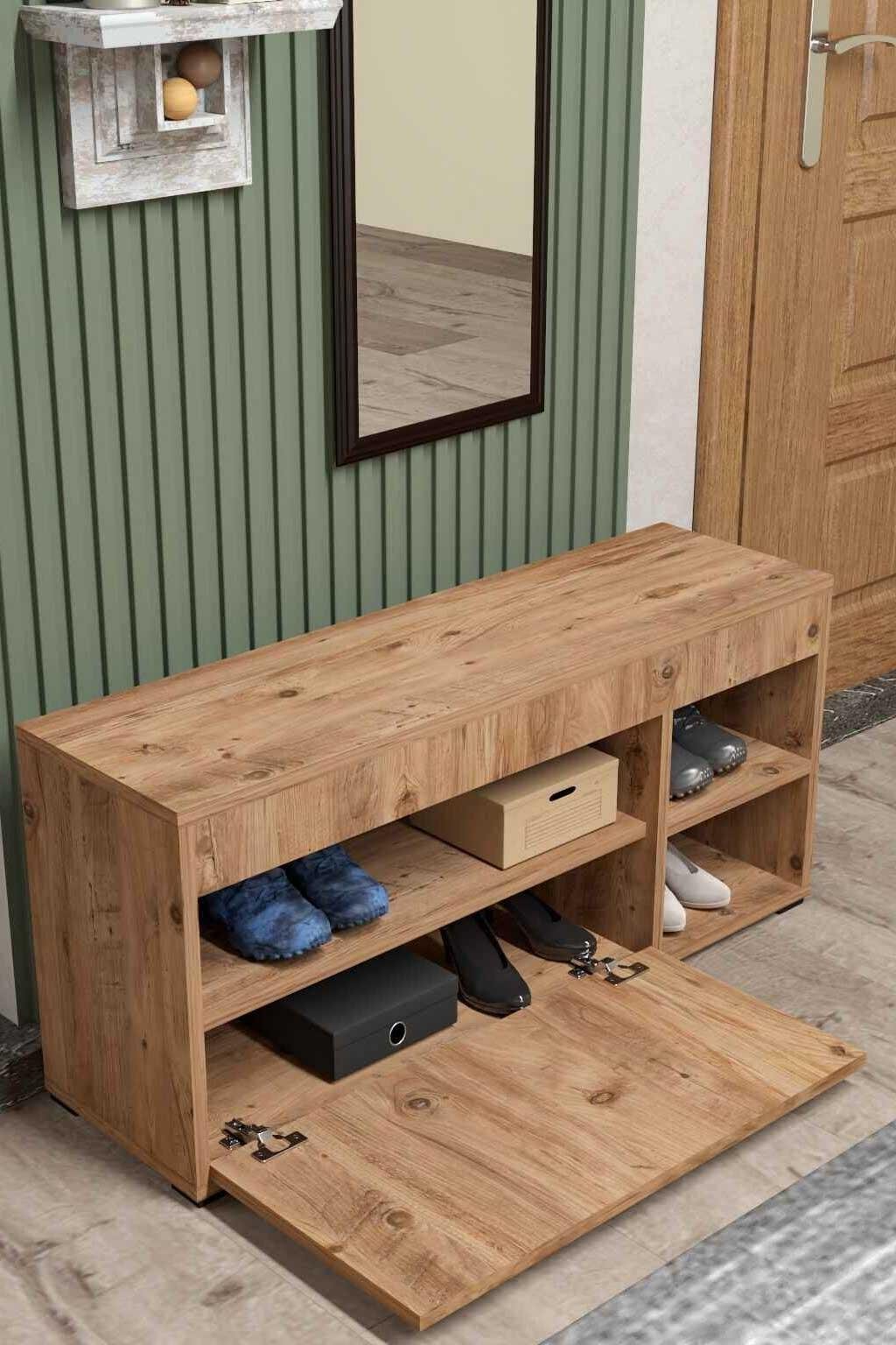 Reyo Falez Ahşap Ayakkabılık, Çok Amaçlı Dolap Atlantik Çam