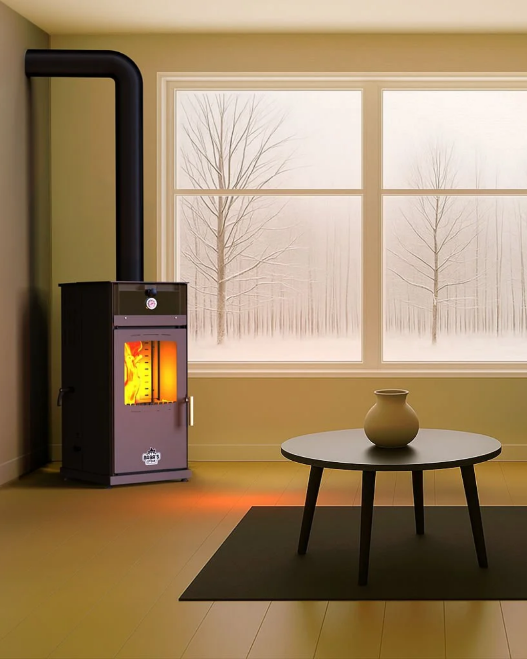 Baba's Silver 8 KW Kuzine Manuel Pelet Odun Sobası