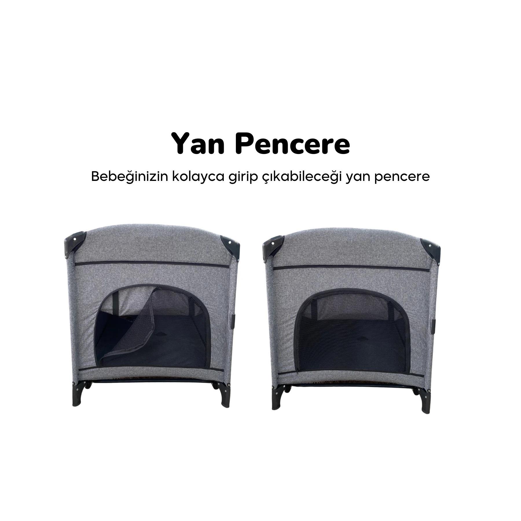 Reyo Premium Anne Yanı Park Yatak 70x110 cm Gri