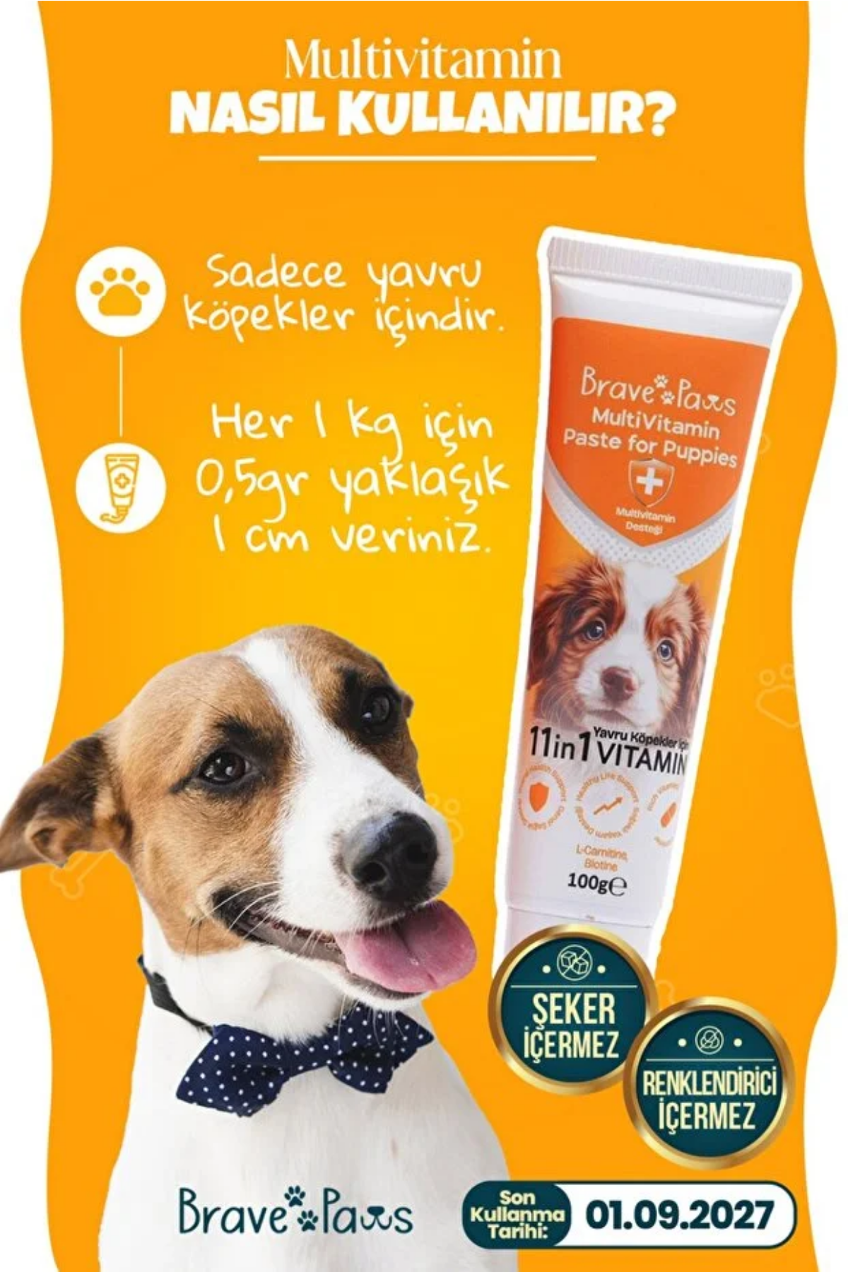 Brave Paws Yavru Köpekler İçin Gelişim Destekleyici Multivitamin