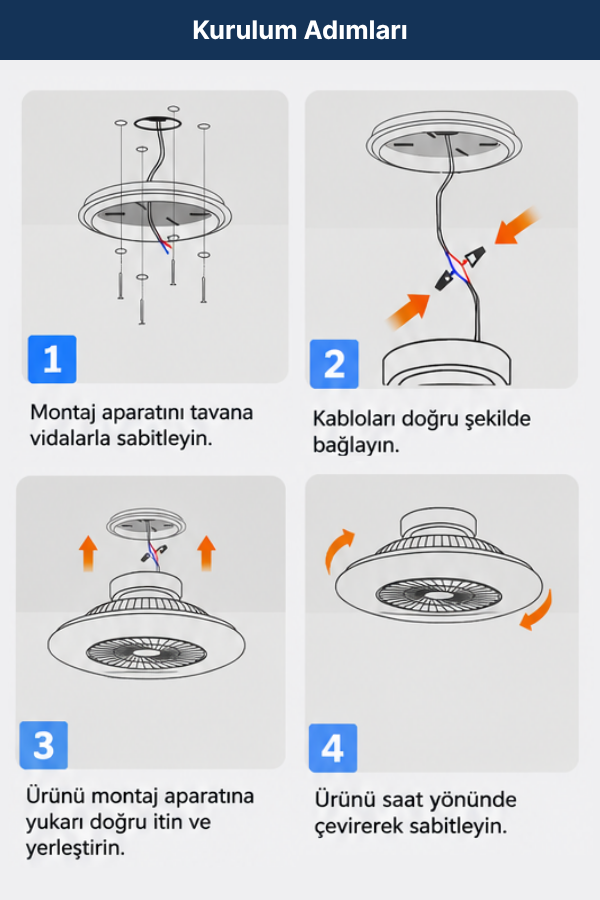Dlc Nord 60cm Kumandalı Led Tavan Vantilatörü Beyaz