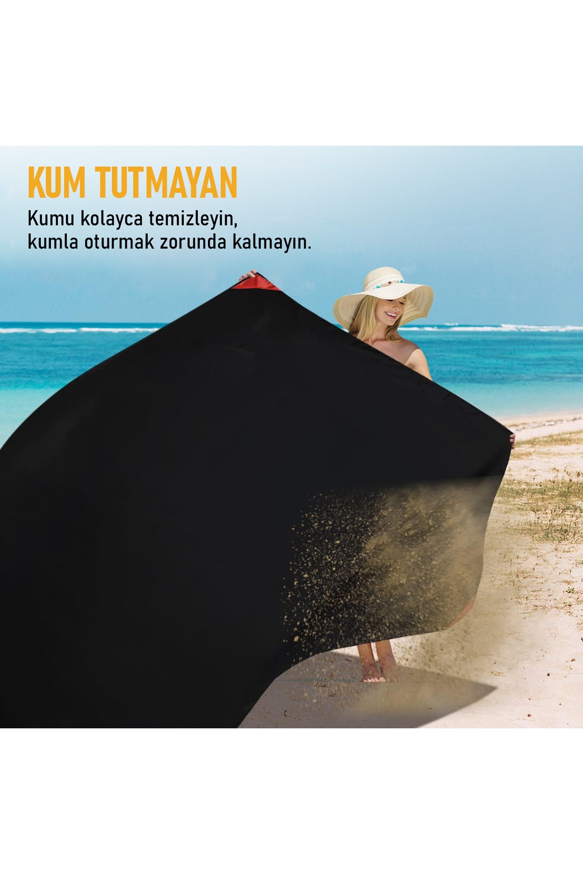 Haegs Cep Yer Örtüsü, Piknik Örtüsü Kamp Matı, Plaj Yer Örtüsü, Su Geçirmez, Kum Tutmaz, Hızlı Kurur, Hafif, Katlanabilir İnce Zemin Örtüsü Outdoor Açık Hava Kamp Yürüyüş Seyahat için - El Askılı - 180-150cm - Mavi