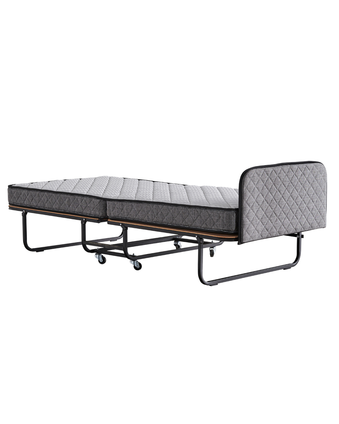 Niron Premium Katlanır Yatak 90x200 cm Paket Yaylı Lüks Yatak ve Kaydırmaz Kumaş Kaplı Karyola