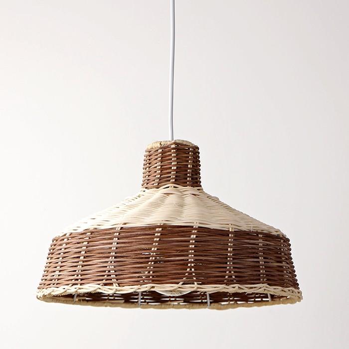 Mylamp Merve Krem & Kahverengi 34x22cm Rattan Sarkıt Lamba