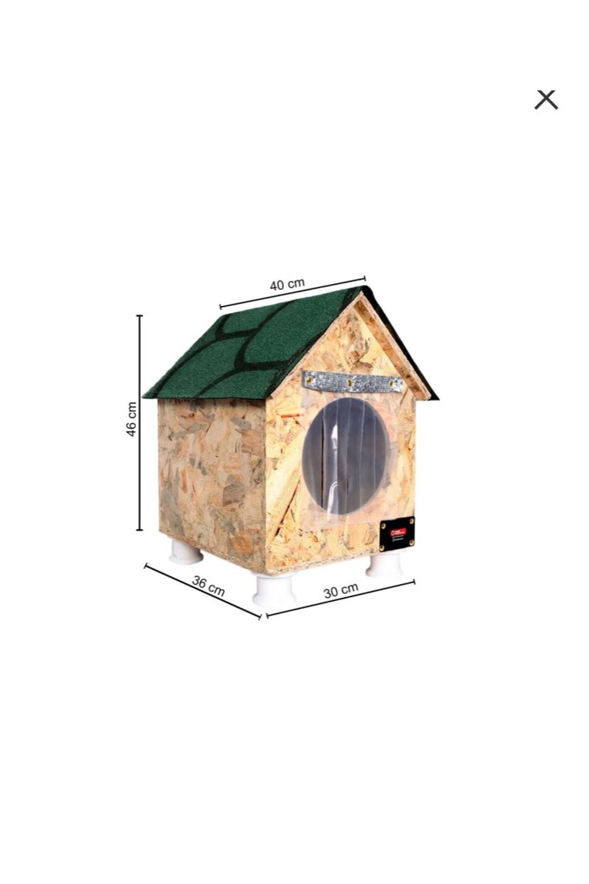 Narım Kedi Evi, Yerden Yüksek Kedi Yuvası, Su ve Isı Yalıtımı İç ve Dış Mekan Kedi Barınağı   33x38x40cm - Monteli Teslimat
