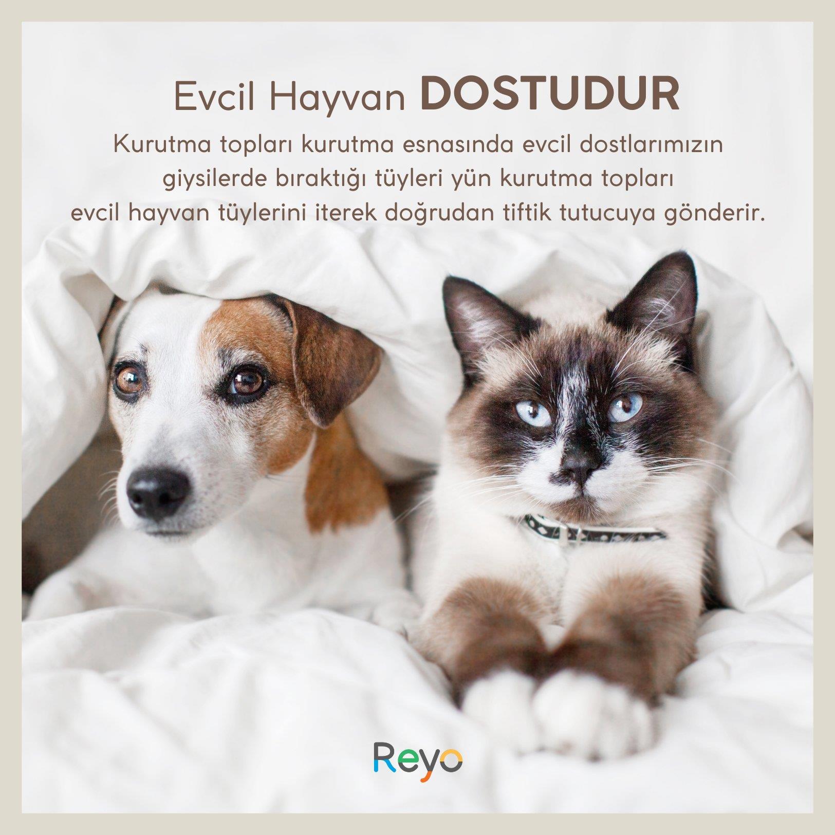 Reyo Çamaşır Yün Kurutma Topları Doğal Yumuşatıcı, Kurutma Makinesi Için Büyük 6 Adet Yün Top Bez Çantalı