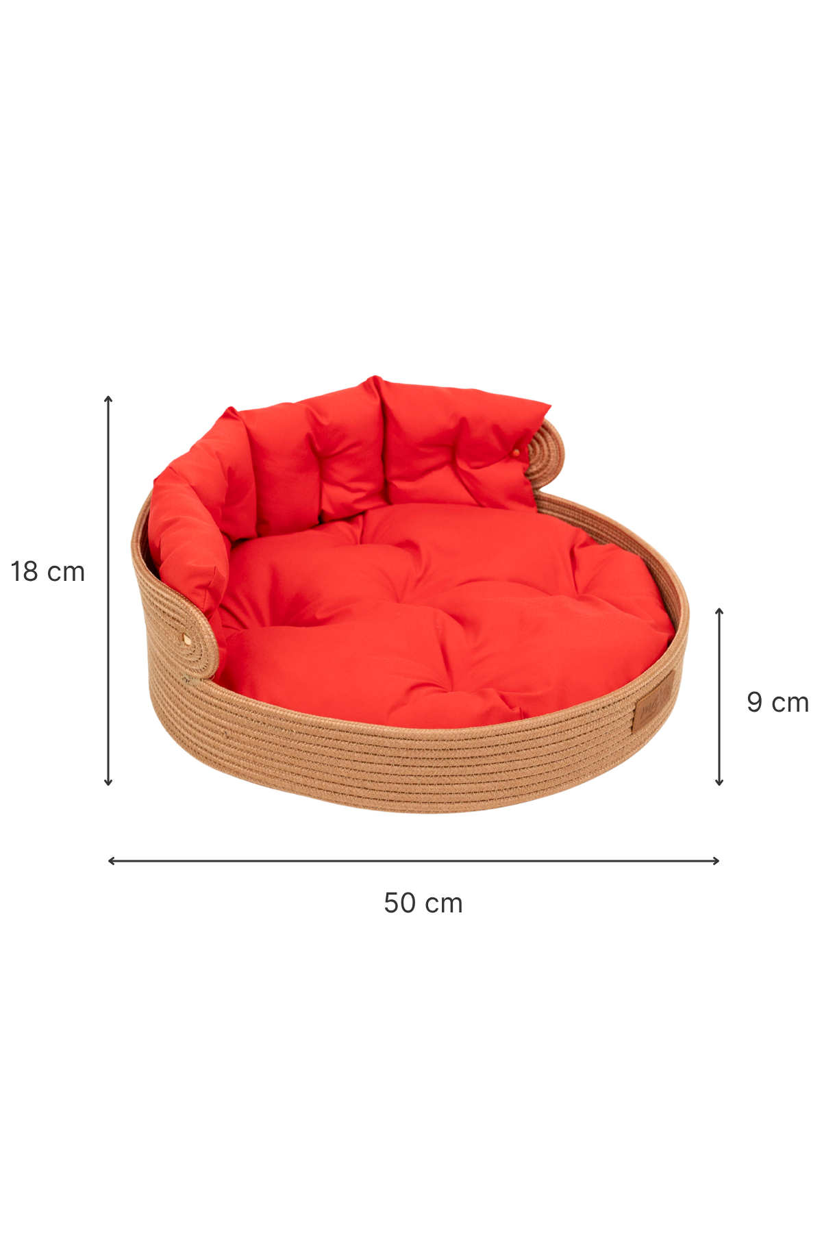 Reyo Max Design Maxie Tress Kedi ve Köpek Yatağı Kırmızı – Su Geçirmez Kumaşlı, Yumuşak ve Konforlu Evcil Hayvan Yatağı