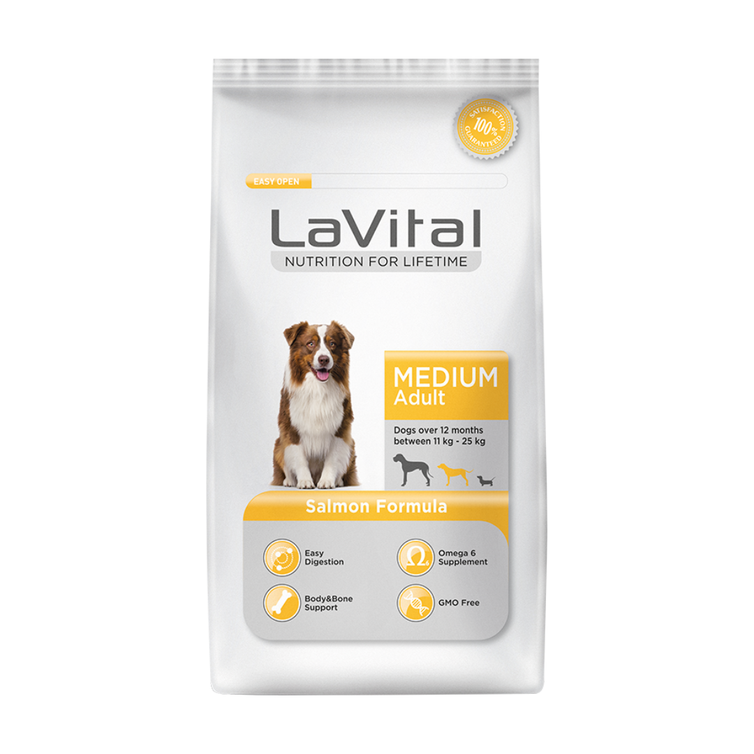 LaVital Medium Adult Somonlu 3 kg Orta Irk Yetişkin Köpek Maması