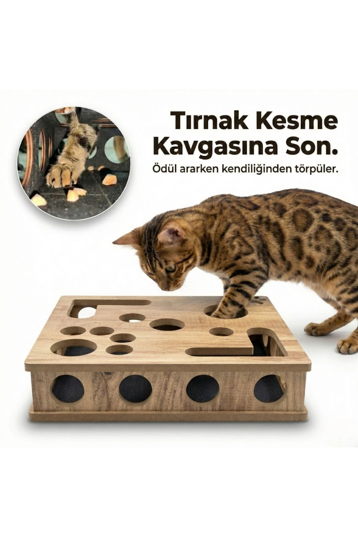 Reyo Pet KediKür Kedi Tırmalama ve Oyun Kutusu – Tırnak Törpüleyici İnteraktif Kedi Oyuncağı