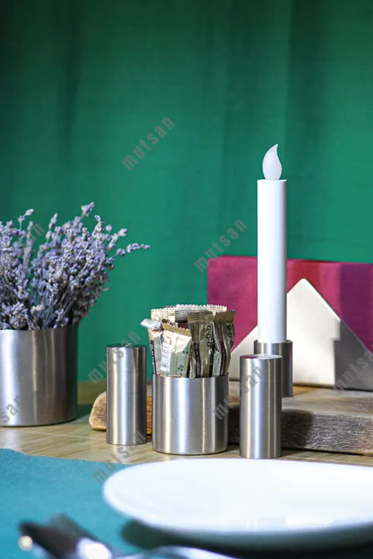 Reyo 2'li Paslanmaz Çelik Tuzluk Ve Karabiberlik Seti | 304 Kalite İkili Tuzluk Biberlik Seti