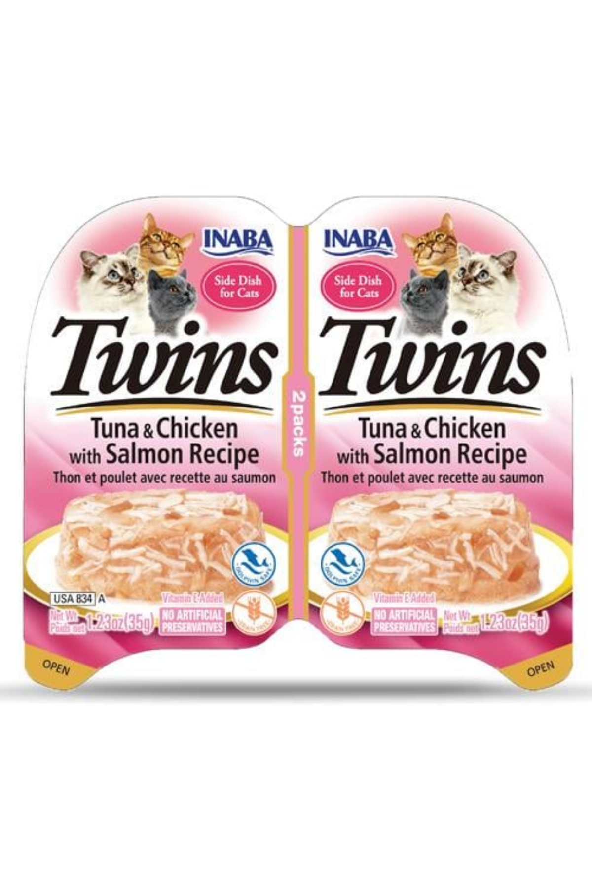 Inaba Twins Ton Balıklı, Somonlu ve Tavuklu Kedi Ödül Jölesi 2 x 35 Gr
