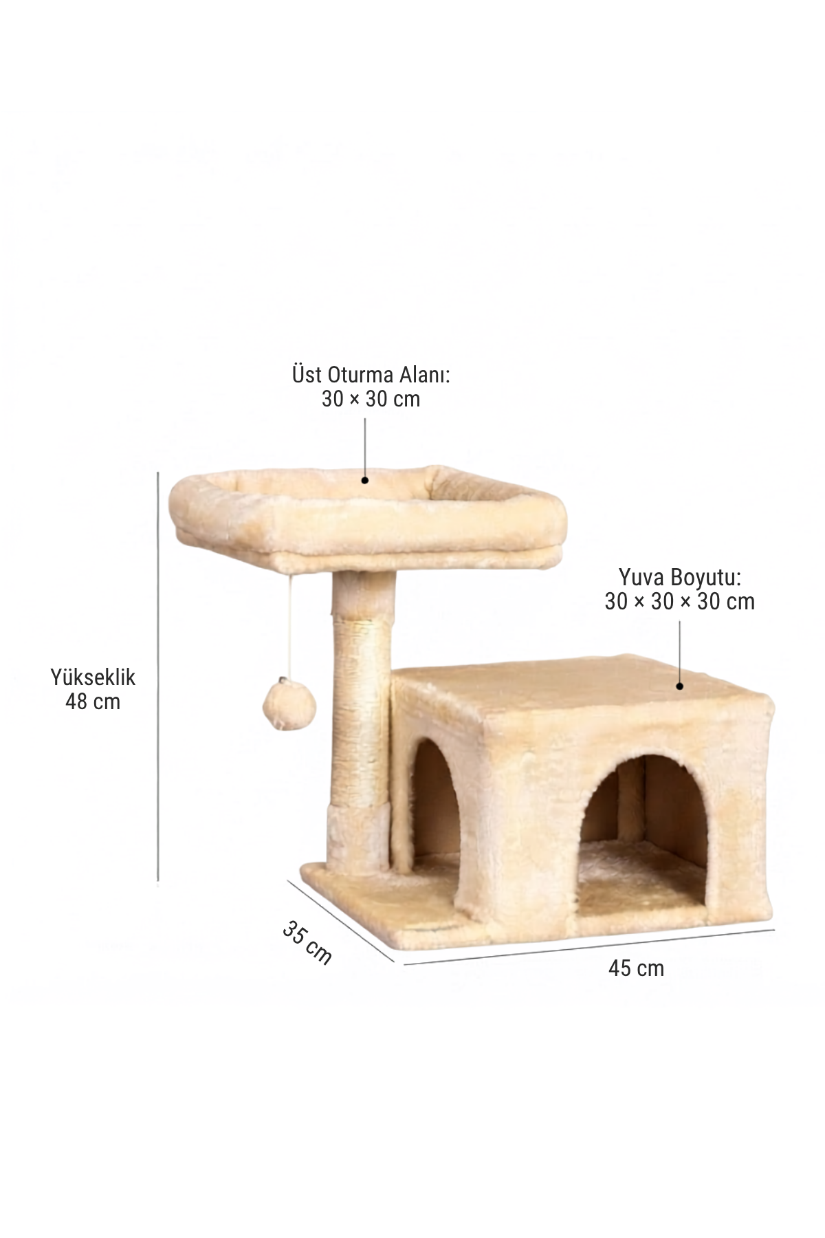 Reyo Pet Komfor Stepli Yuvalı Kedi Tırmalaması Beyaz