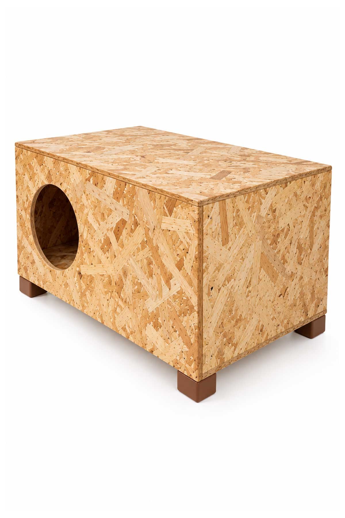 Reyo Büyük Boy Kedi Evi, Sokak Hayvanları İçin Kedi Yuvası, Ahşap Kedi Kulübesi Yağmura ve Soğuğa Dayanıklı OSB 60x40x30 cm CAT24