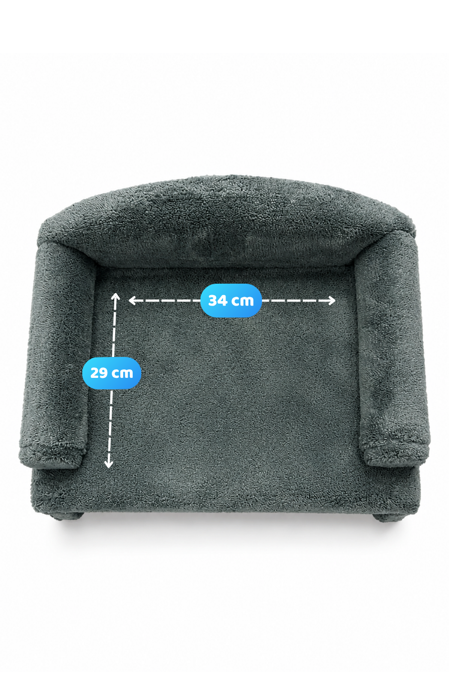 Reyo Pet Peluş Kedi Koltuğu, Kedi Kanepesi, Kedi Yatağı, Evcil Hayvan Dinlenme Koltuğu, Rahat Kedi Sofa Yatağı, 45x33x25 cm Antrasit