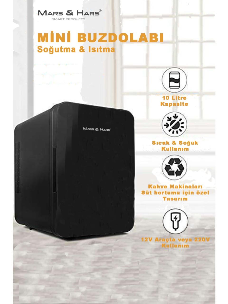 Mars&Hars KCB10 12/220 Kahve Makinesi Uyumlu Çok Amaçlı 10 Litre Mini Buzdolabı