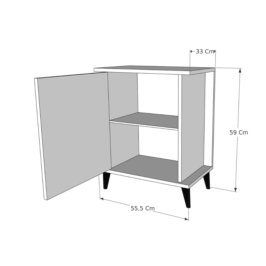 Enda Home Adela Raflı Modern Komodin Atlantik Çam