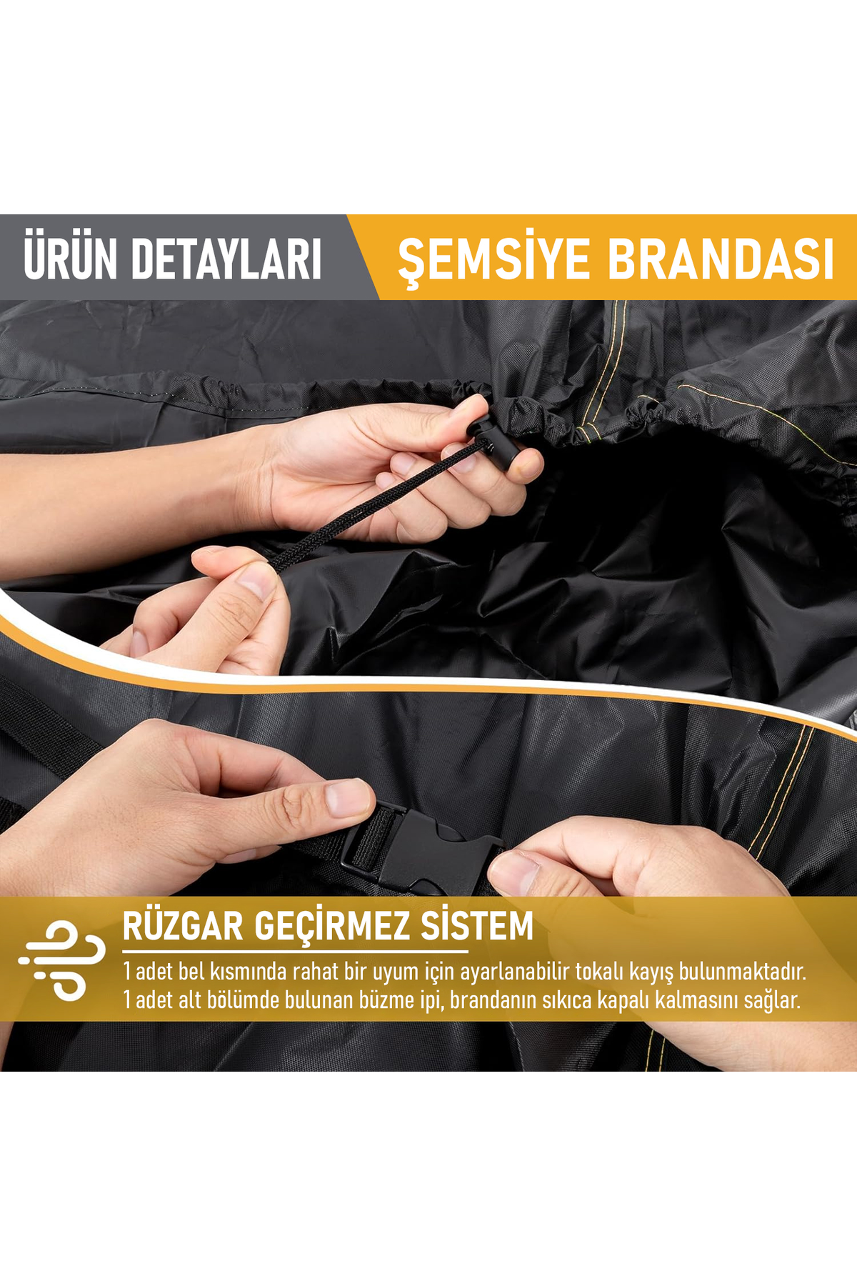 Haegs Bahçe Şemsiye Kılıfı, Veranda Parasol Konsol Şemsiyesi Brandası, Koruma Örtüsü, Su Geçirmez, Hava Koşullarına Dayanıklı Bahçe Gölgelik Güneşlik Örtüsü (240-57/57 cm) Siyah