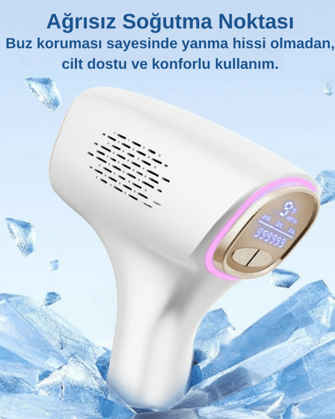 Pure ES IPL Buz Başlıklı Ağrısız, Çift Başlık Lazer Epilasyon Cihazı