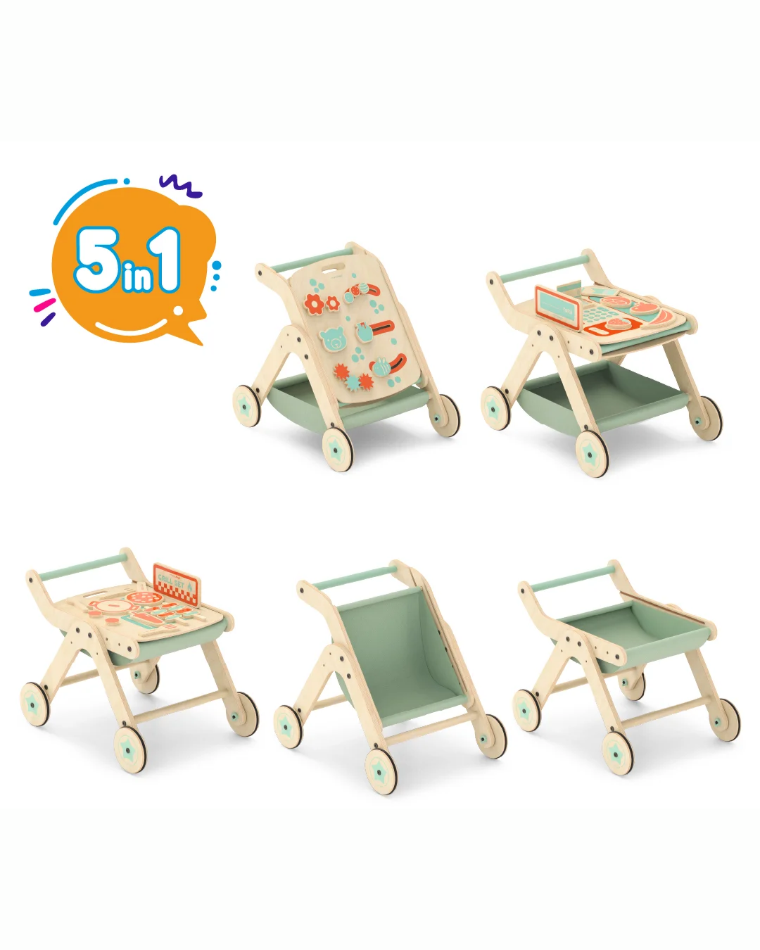 Mamatoyz Trio Yürüteç Aktivite Masası Ahşap Chef, Mangal Versiyon