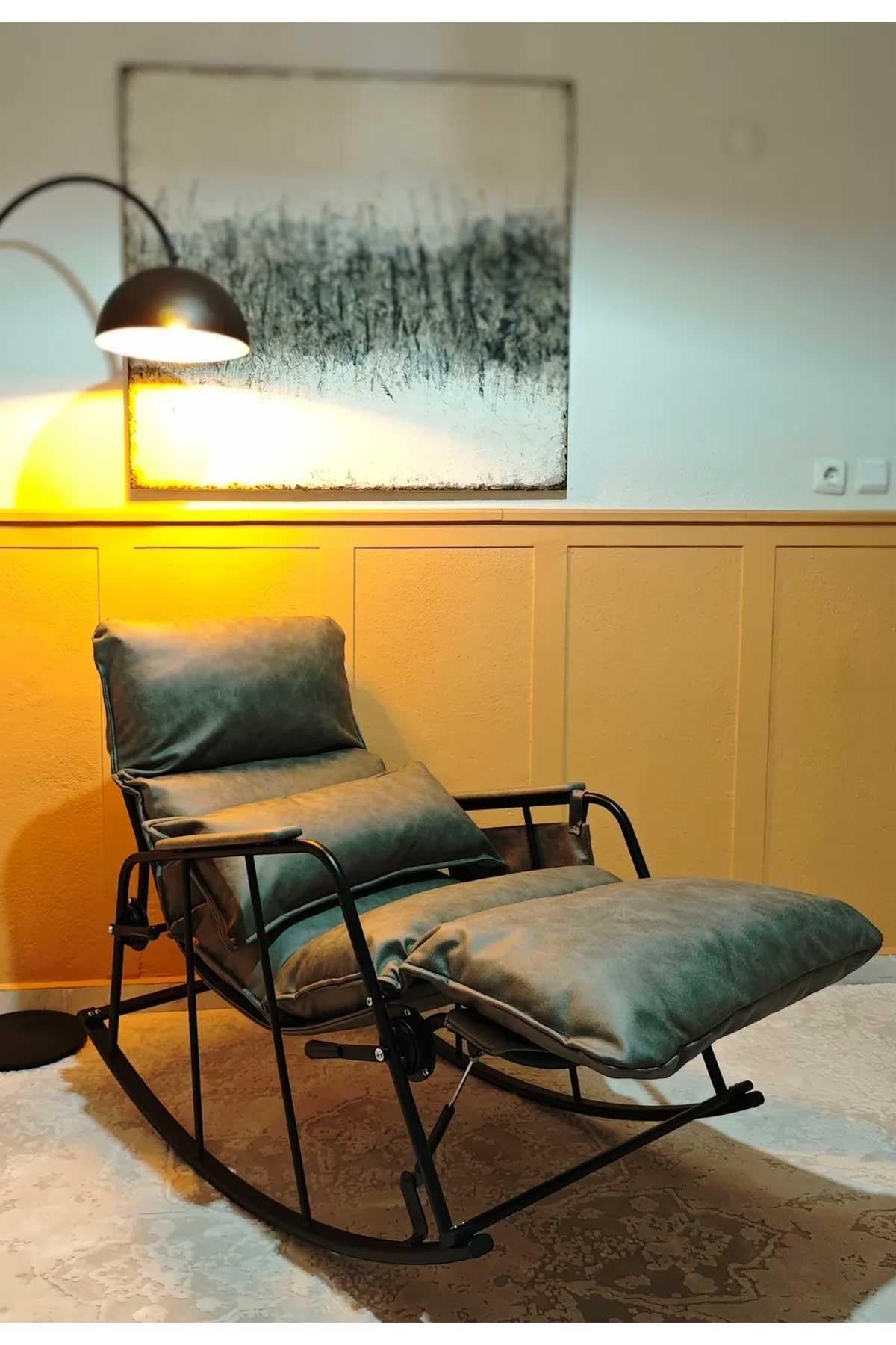 Dy Home Garden Mekanizmalı Sallanan Koltuk, Sallanan Şezlong, Tv Koltuğu, Dinlenme Koltuğu, Okuma Koltuğu Gri